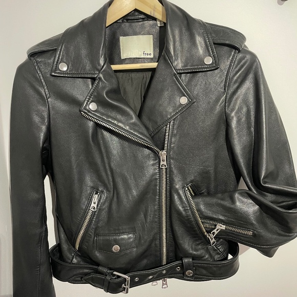 Aritzia Wilfred Free Biker Leather Jacket - Picture 1 of 4